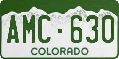 CO license plate AMC630