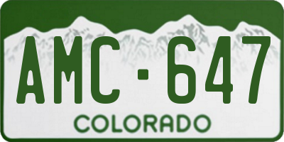 CO license plate AMC647