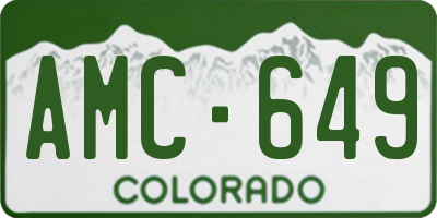 CO license plate AMC649
