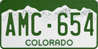CO license plate AMC654