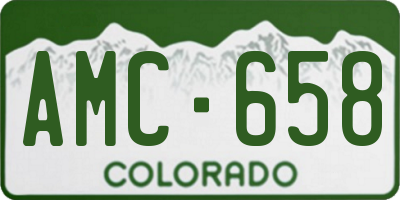 CO license plate AMC658