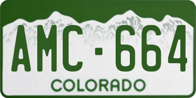 CO license plate AMC664