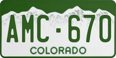 CO license plate AMC670