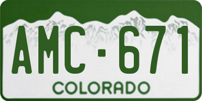 CO license plate AMC671