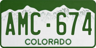 CO license plate AMC674