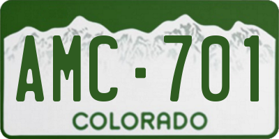CO license plate AMC701