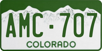 CO license plate AMC707
