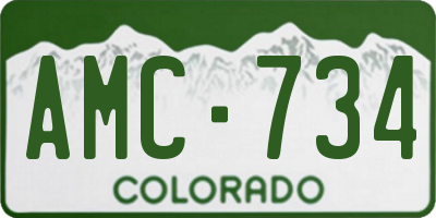 CO license plate AMC734