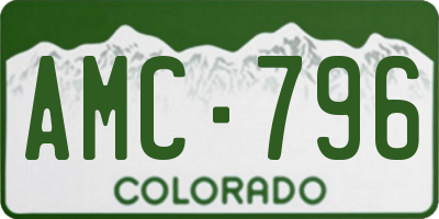 CO license plate AMC796