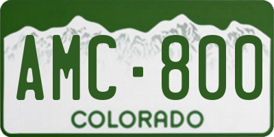 CO license plate AMC800