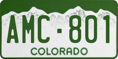 CO license plate AMC801
