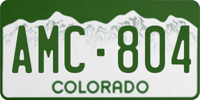 CO license plate AMC804