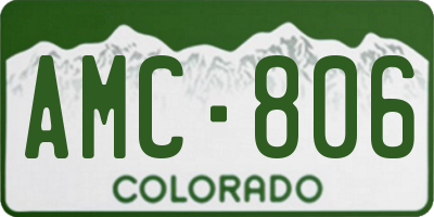 CO license plate AMC806