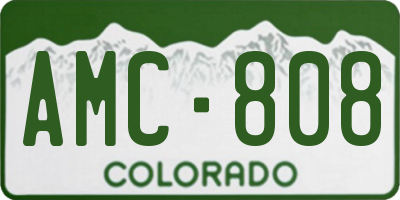 CO license plate AMC808
