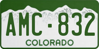 CO license plate AMC832