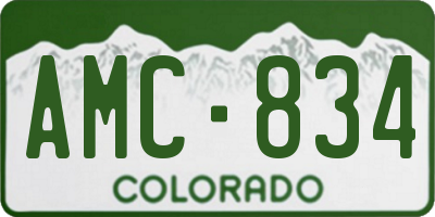 CO license plate AMC834