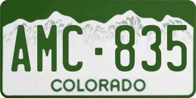 CO license plate AMC835