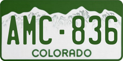 CO license plate AMC836
