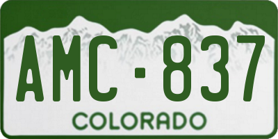 CO license plate AMC837