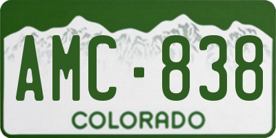 CO license plate AMC838