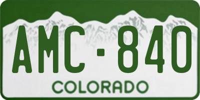 CO license plate AMC840