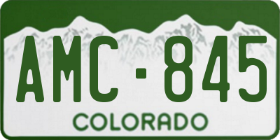 CO license plate AMC845