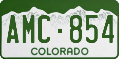 CO license plate AMC854