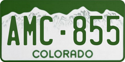 CO license plate AMC855