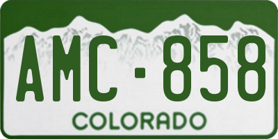 CO license plate AMC858