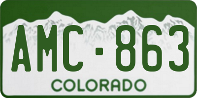CO license plate AMC863