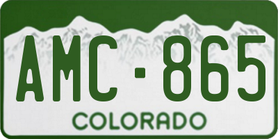 CO license plate AMC865