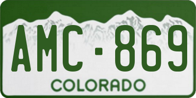 CO license plate AMC869