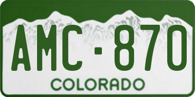 CO license plate AMC870