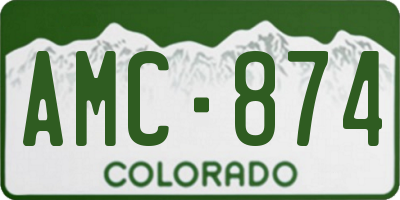 CO license plate AMC874