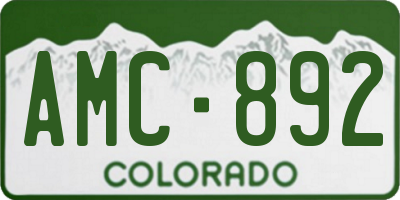 CO license plate AMC892