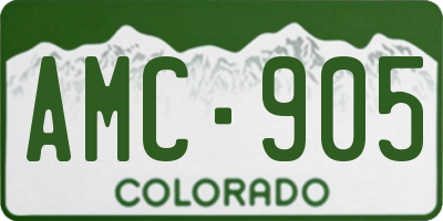 CO license plate AMC905