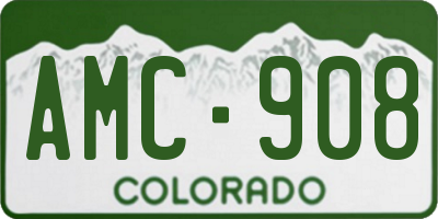 CO license plate AMC908