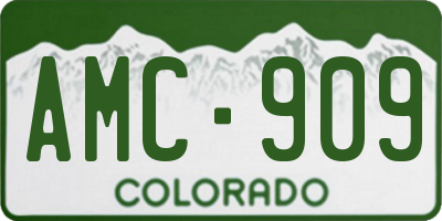 CO license plate AMC909
