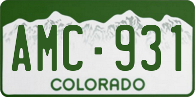 CO license plate AMC931