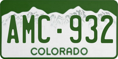 CO license plate AMC932