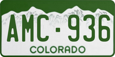 CO license plate AMC936