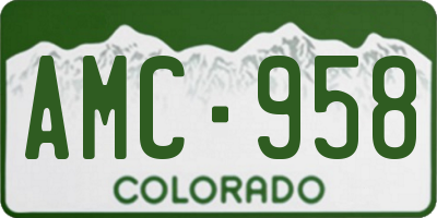 CO license plate AMC958