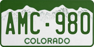 CO license plate AMC980