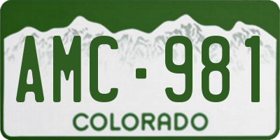 CO license plate AMC981