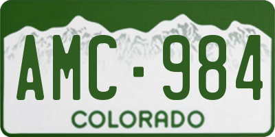 CO license plate AMC984