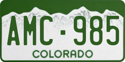 CO license plate AMC985