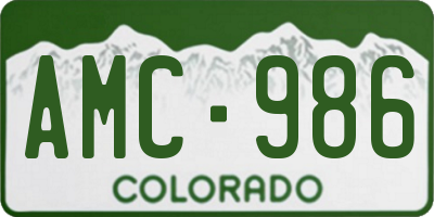 CO license plate AMC986