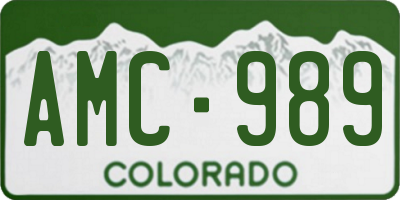 CO license plate AMC989