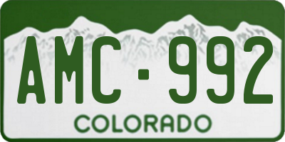 CO license plate AMC992