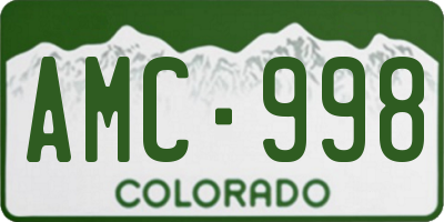 CO license plate AMC998